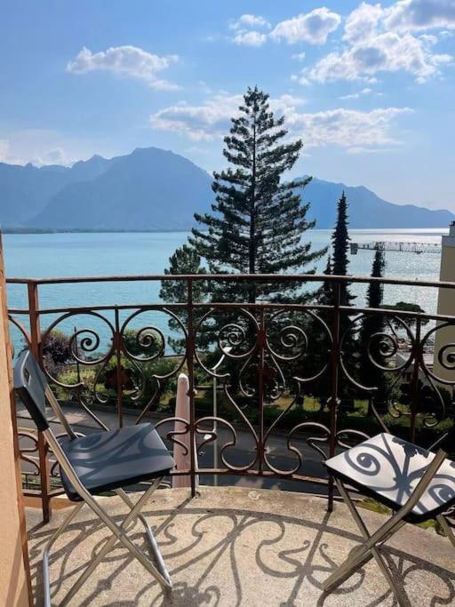 Perfect Lake View New Apartment Veytaux Extérieur photo