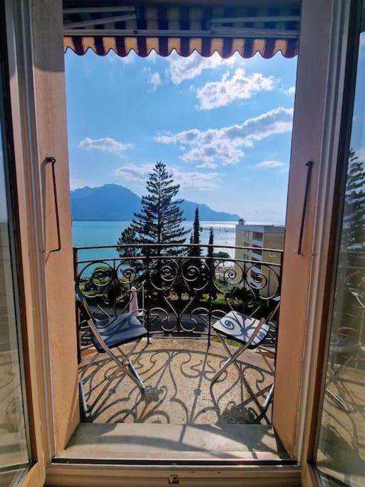 Perfect Lake View New Apartment Veytaux Extérieur photo